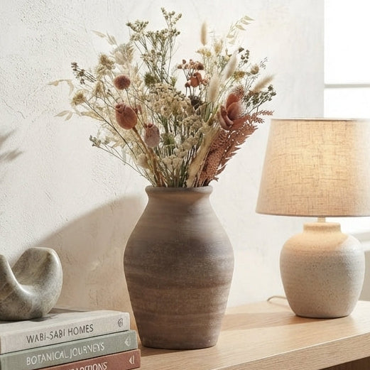 Rustic Ceramic Vase, Vintage Pottery Vase